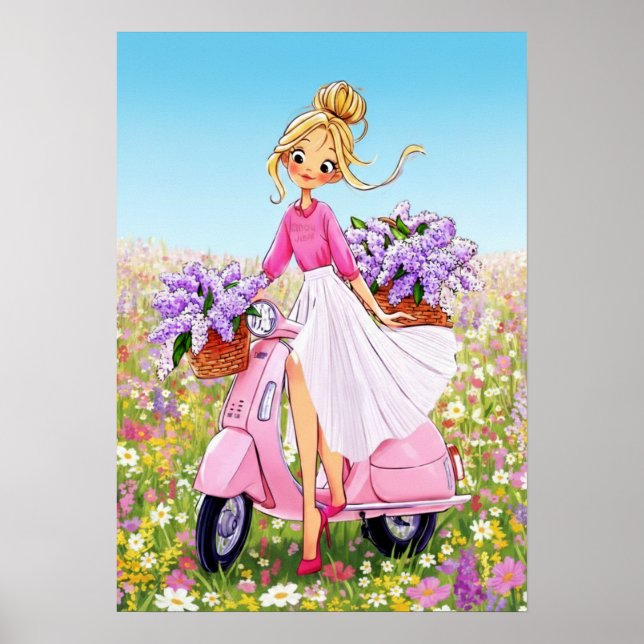 Pôster de Design de Flores de Primavera (Frente)