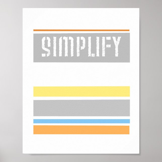 poster de design de texto Simplifique as listras p (Frente)