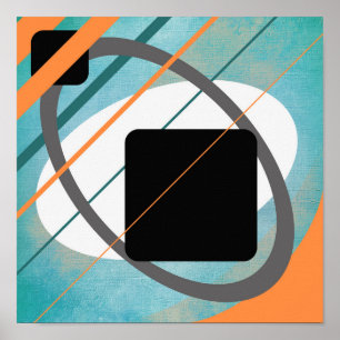 Poster de Design Geométrica de Altura Laranja AP00