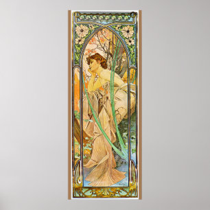 Poster de despertar da manhã de Alfons Mucha