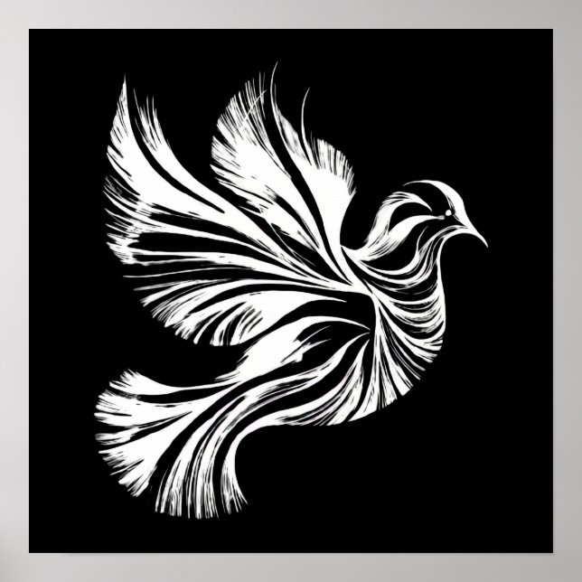 Poster de Destaque da Porta Preta e Branco (Frente)