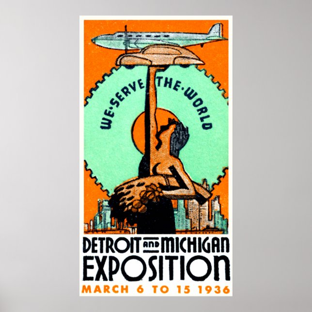 poster de Detroit Michigan Expo 1936 (Frente)