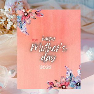 Poster de Dia de as mães moderno rosa