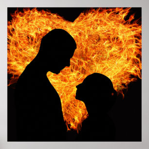 Poster de Dia de os namorados de Coração Flaming