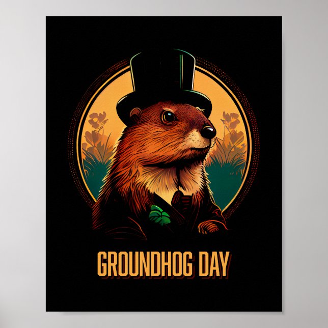 Poster de Dia do Groundhog (Frente)