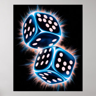 Poster de Dice Colorido de Las Vegas