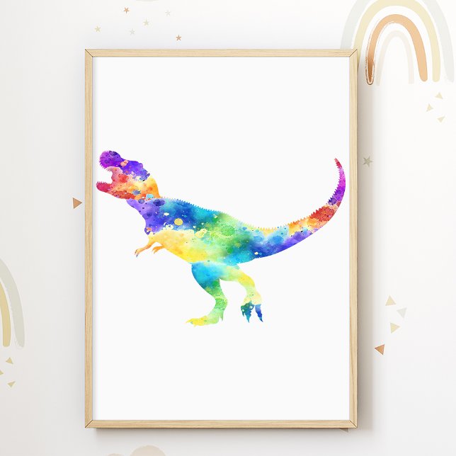 Poster de Dinossauro Colorido Trex para Quarto de  (Criador carregado)