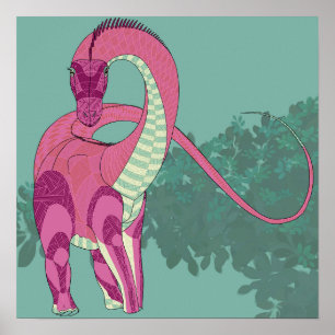 Poster de dinossauro - Dama de Diplodocus