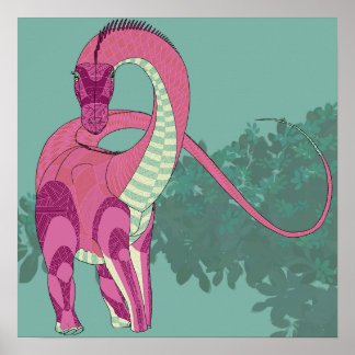 Poster de dinossauro - Dama de Diplodocus