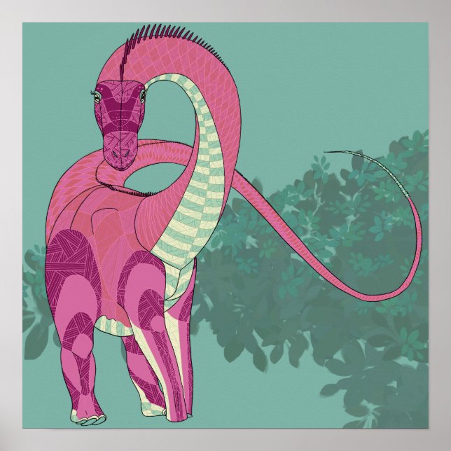 Poster de dinossauro - Dama de Diplodocus (Frente)