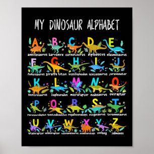 Poster De Dinossauros Alphabet Abc De Volta Ao Estudante 
