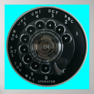Poster de Discagem de Vintage Rotary Phone