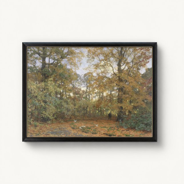 Pôster de Dossel da Floresta de Outono Dourado (Golden Autumn Woodland Poster - close-up view (frame/decor not included))