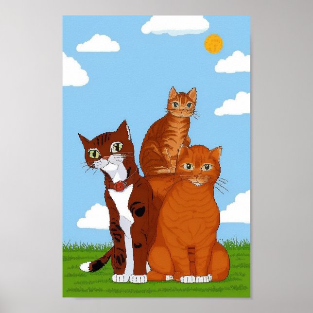 Poster de Download de Ilustração de Família de Cat (Frente)
