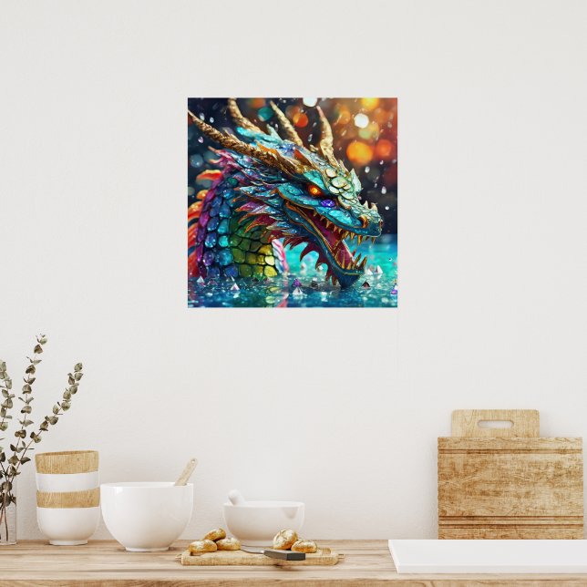 Poster de Dragão Colorido (Cozinha)