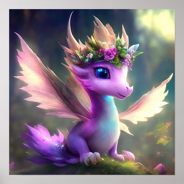 Poster de Dragão de Fada Roxo (Frente)