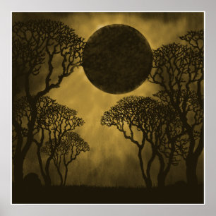 Poster de Eclipse de Floresta Escura ouro