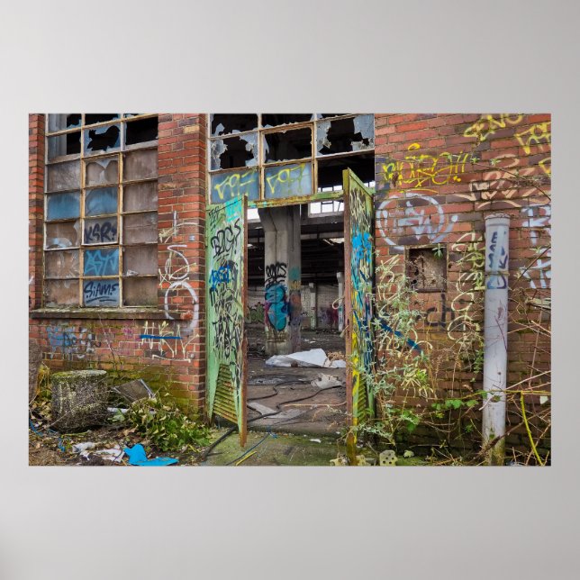 Poster de Edifício Abandonado da Rua grafite (Frente)