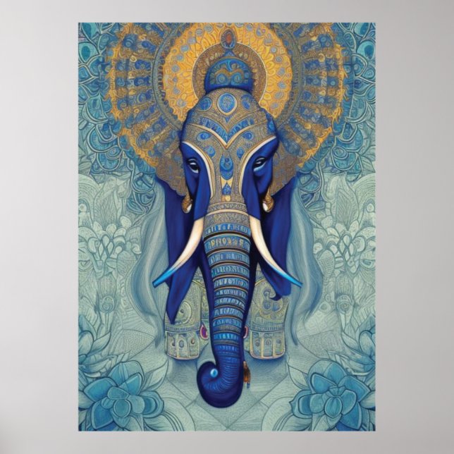 Poster de Elefante Azul (Frente)