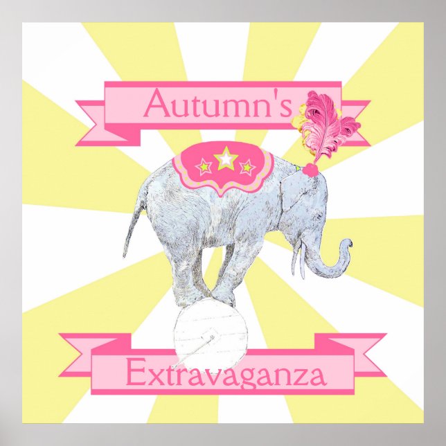 Poster de elefante Extravaganza (Frente)