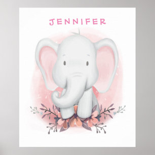 Poster de Elefante para Bebês Personalizado