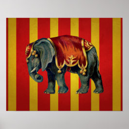 poster de elefante vintage circus