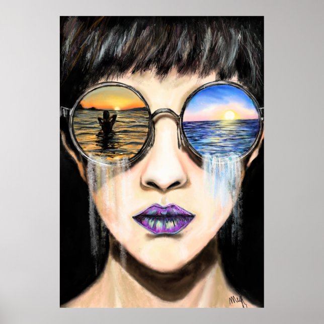 Poster de Emoção do Sol e do Sol do Mar - Pintura (Frente)