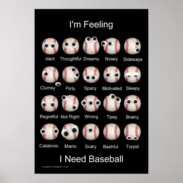 Poster de Emoções de Baseball (Frente)