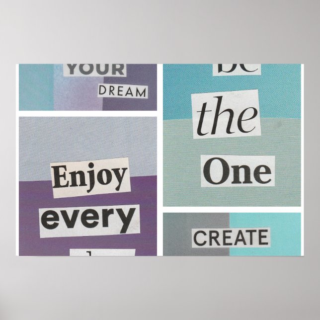 Poster de Encorajamento Roxo e Azul (Frente)