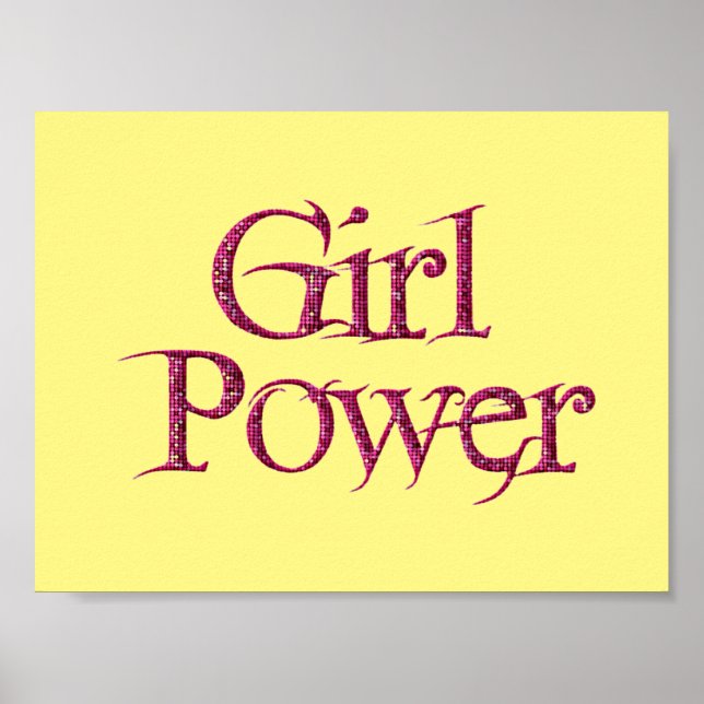 Poster de energia da garota, amarelo (Frente)