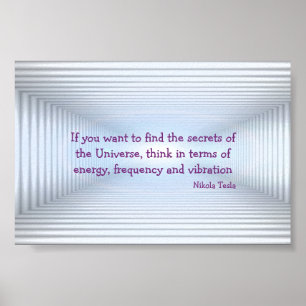Poster de energia metafísica de aspas Tesla