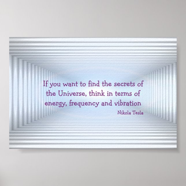 Poster de Energia Metafísica Tesla Quote (Frente)