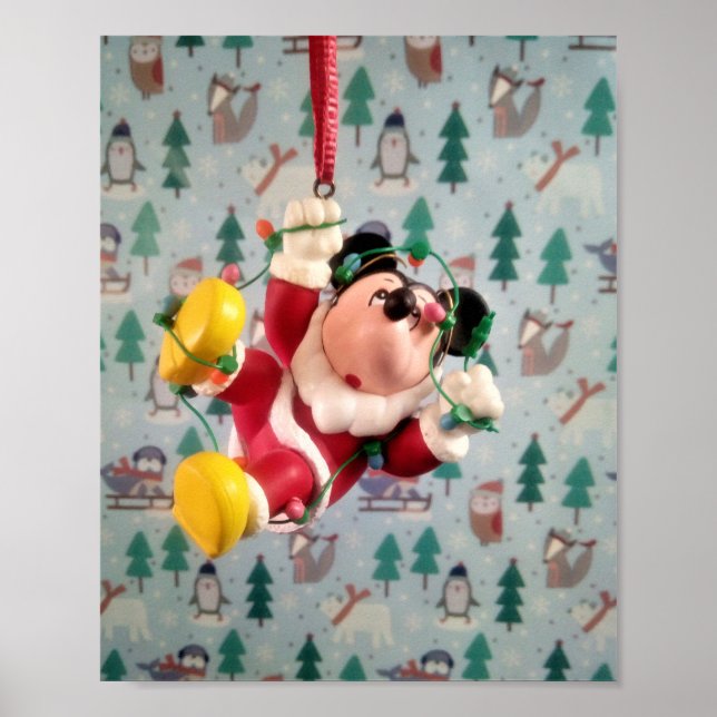 Pôster de enfeite de árvore do Papai Noel Pato Dan (Frente)