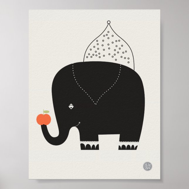 Poster de Enfermeiro de Elefante Moderno - 11" x 8 (Frente)