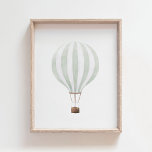 Poster de Enfermeiro do Balão de Ar Quente Verde<br><div class="desc">Este impressão de balão ilustrado de ar quente é uma bela maneira de decorar seu quarto,  quarto de crianças,  ou qualquer parede que precise de um pouco de amor!</div>