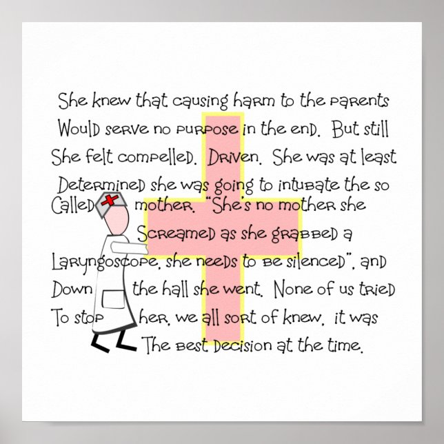 Poster De Enfermeiro Pediátrico, "Intubando O Pai" (Frente)