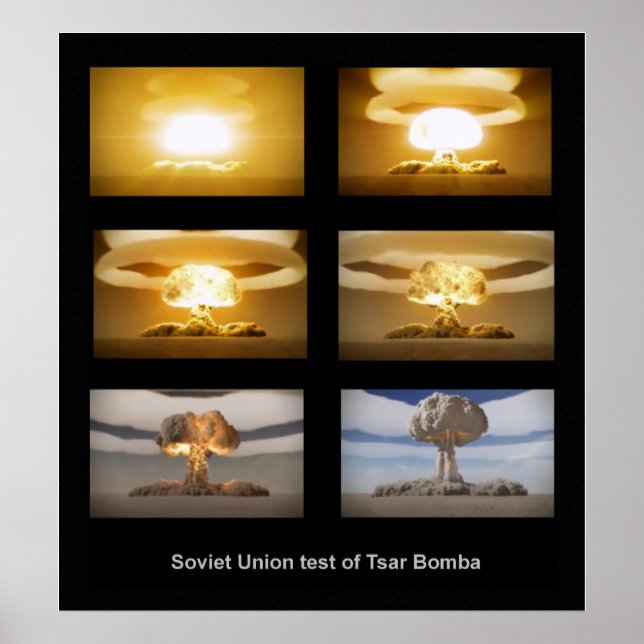 POSTER de ensaio nuclear de Tsar Bomba da URSS (Frente)