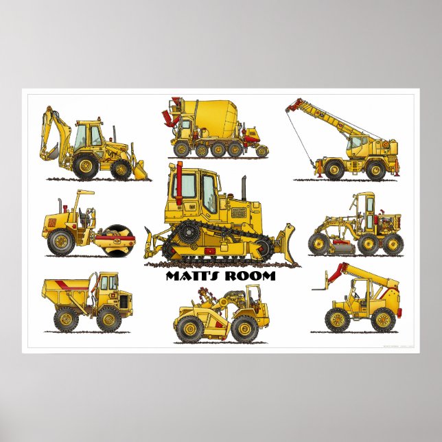 Poster de Equipamento de Construção Personalizado (Frente)