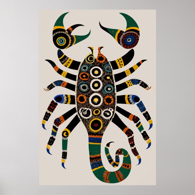 Poster de escorpião de arte tribal original (Frente)