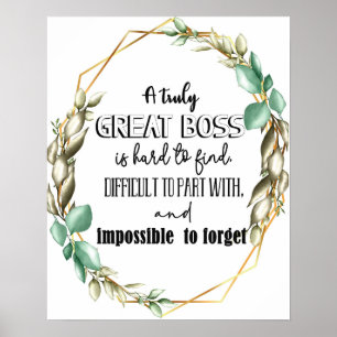 Poster de Escritura Dourada do Chefe do excelente