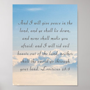Poster de Escrituras do Leviticus 26:6