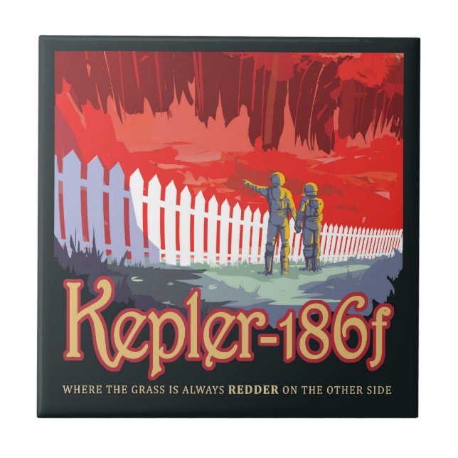 Poster De Espaço Retroativo Do Kepler-186f. (Frente)