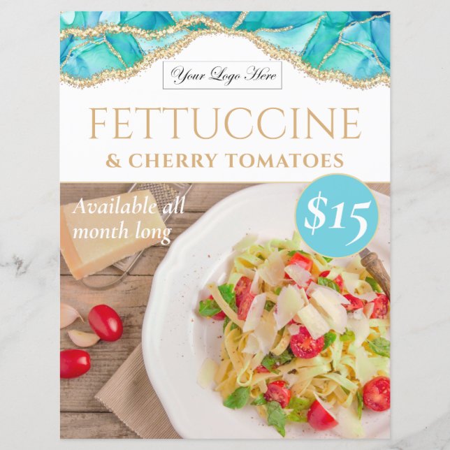 Poster de especial do restaurante Elegante Blue Wa (Frente)