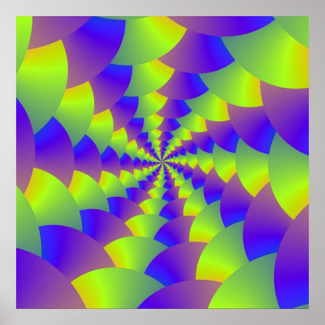 Poster de espiral amarela e púrpura (Frente)