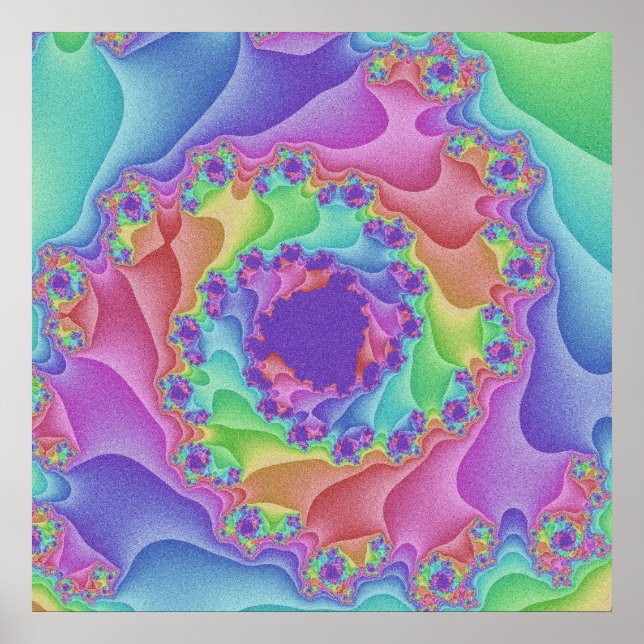 Poster de espiral do Arco-Íris de Pastel Personali (Frente)