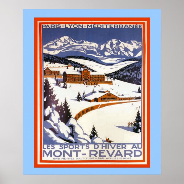 Poster de esportes de inverno Vintage (Frente)