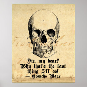 Poster de esqueleto do humor do Dia das Bruxas