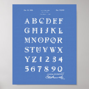 Poster de Esquema de Arte Patente do Font 1938