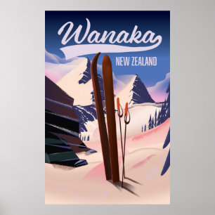 Poster de esqui da Nova Zelândia