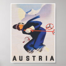 Poster de Esqui de Áustria Vintage